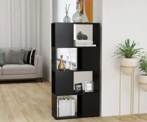 vidaXL Bibliotecă/Separator cameră, gri, 60x24x124,5 cm, PAL