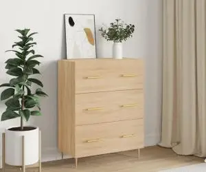 vidaXL Servantă, stejar sonoma, 69,5x34x90 cm, lemn compozit