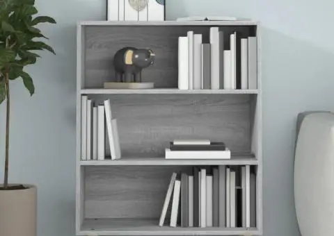 Servantă, gri sonoma, 69,5x32,5x90 cm, lemn prelucrat - 5/5