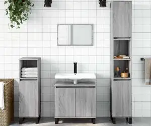vidaXL Dulap de baie, gri sonoma, 58x33x60 cm, lemn prelucrat