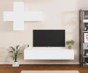vidaXL Set dulap TV, 7 piese, alb, lemn prelucrat