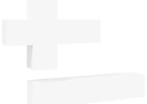 Set dulap TV, 7 piese, alb, lemn prelucrat - 2/5