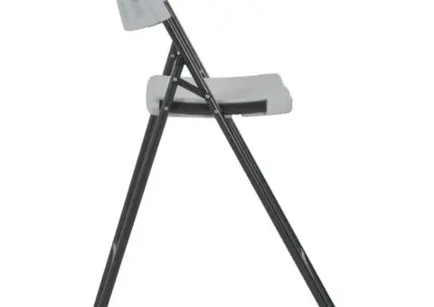 Scaune de bar pliabile, 2 buc., alb, HDPE și oțel - 4/5