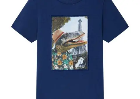 Tricou pentru copii, albastru închis, 116 - 1/5