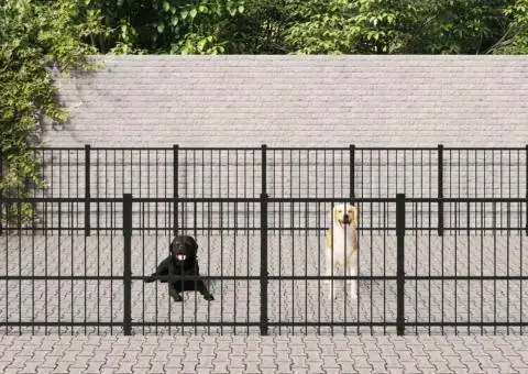 Padoc pentru câini de exterior, 37,64 m², oțel - 1/5