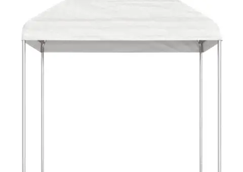 Foișor cu acoperiș, alb, 13,38x2,28x2,69 m, polietilenă - 3/5