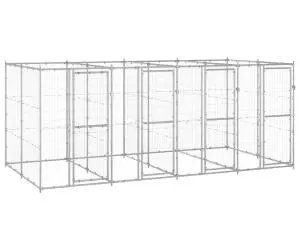 vidaXL Padoc pentru câini de exterior, 9,68 m², oțel galvanizat