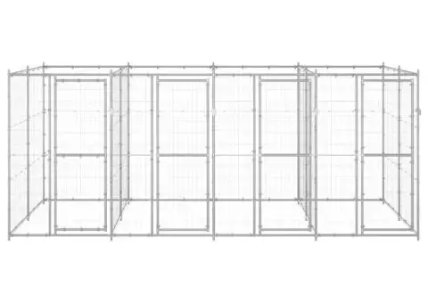 Padoc pentru câini de exterior, 9,68 m², oțel galvanizat - 2/5