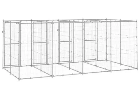 Padoc pentru câini de exterior, 9,68 m², oțel galvanizat - 4/5