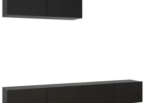 Dulapuri TV, 3 piese, negru, lemn prelucrat - 2/5