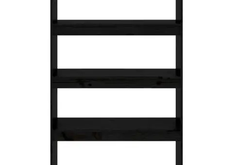 Bibliotecă/Separator cameră negru 80x30x135,5 cm lemn masiv pin - 5/5