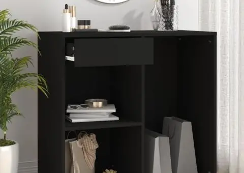 Dulap pentru cosmetice, negru, 80x40x75 cm, lemn prelucrat - 1/5