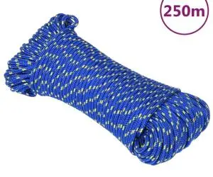 vidaXL Frânghie de barcă, albastru, 3 mm, 250 m, polipropilenă
