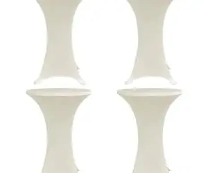 vidaXL Husă de masă cu picior, 4 buc., crem, Ø80 cm elastic