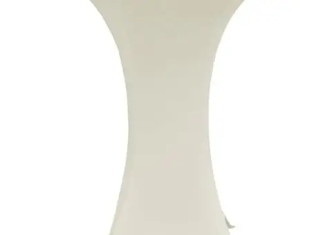 Husă de masă cu picior, 4 buc., crem, Ø80 cm elastic - 4/5