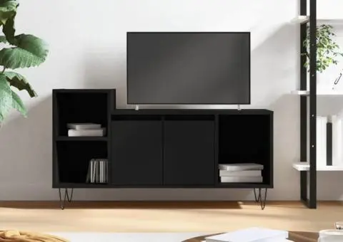 Comodă TV, negru, 100x35x55 cm, lemn prelucrat - 1/5