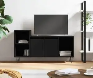 vidaXL Comodă TV, negru, 100x35x55 cm, lemn prelucrat