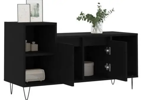 Comodă TV, negru, 100x35x55 cm, lemn prelucrat - 4/5