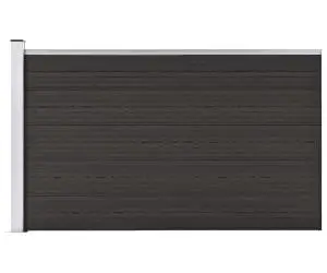 vidaXL Set de panouri de gard, negru, 175x105 cm, WPC