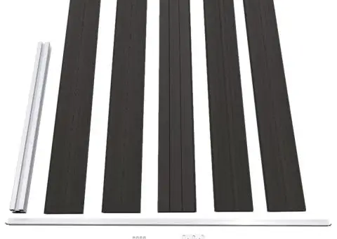 Set de panouri de gard, negru, 175x105 cm, WPC - 4/5