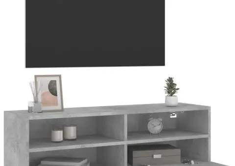 Comodă TV de perete, gri beton, 100x30x30 cm, lemn prelucrat - 5/5