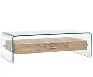 vidaXL Măsuță de cafea, transparent, 98x45x31 cm, sticlă securizată
