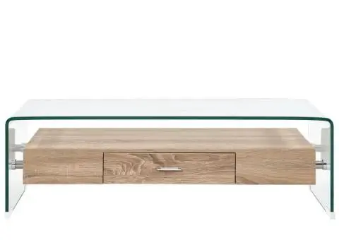 Măsuță de cafea, transparent, 98x45x31 cm, sticlă securizată - 2/5