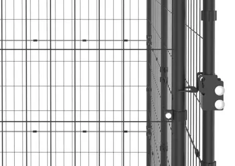 Padoc pentru câini de exterior cu acoperiș, 7,26 m², oțel - 5/5