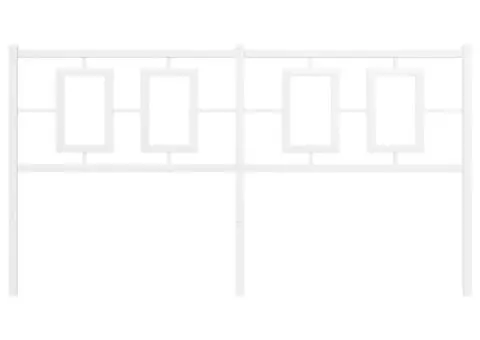 Tăblie de pat metalică, alb, 150 cm - 3/5
