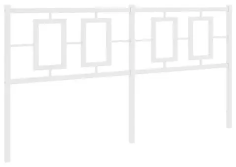 Tăblie de pat metalică, alb, 150 cm - 5/5