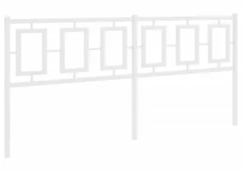 Tăblie de pat metalică, alb, 180 cm - 5/5