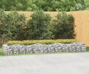 vidaXL Strat înălțat cu gabion arcuit, 400x100x50 cm, fier galvanizat