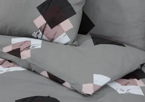 Set cu husă de pilotă, gri, 200x200 cm, bumbac - 5/5