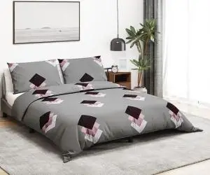 vidaXL Set cu husă de pilotă, gri, 260x220 cm, bumbac