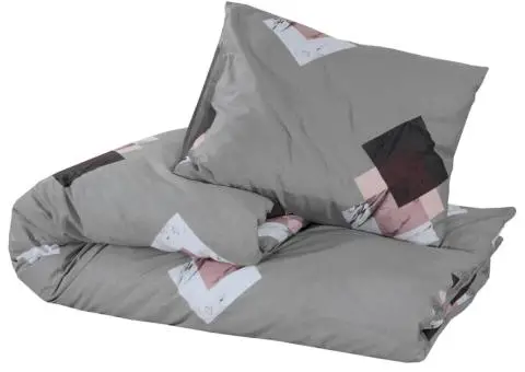 Set cu husă de pilotă, gri, 260x220 cm, bumbac - 3/5