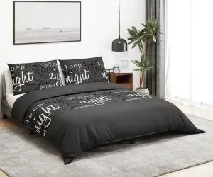 vidaXL Set cu husă de pilotă, negru, 200x200 cm, bumbac