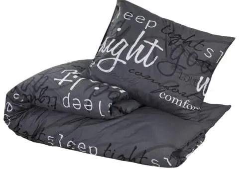 Set cu husă de pilotă, negru, 200x200 cm, bumbac - 3/5