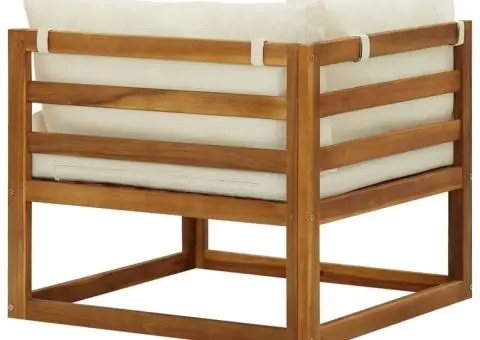 Canapele colț modulare, 2 buc., cu perne, lemn masiv acacia - 5/5