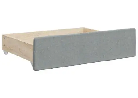 Sertare depozitare de pat, 2 buc., gri deschis, lemn și textil - 3/5