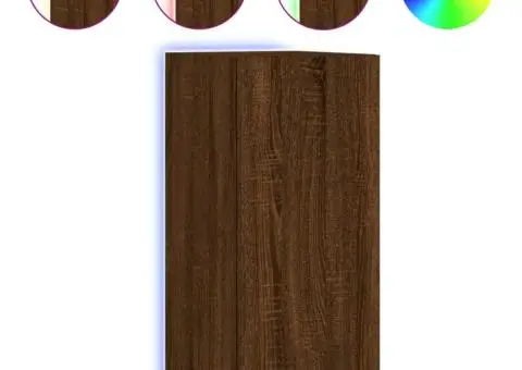 Comodă TV de perete cu lumini LED, stejar maro, 30,5x35x70 cm - 2/5