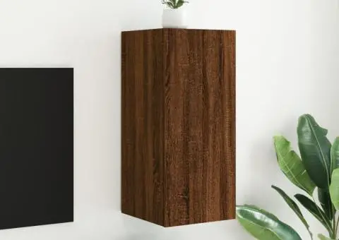 Comodă TV de perete cu lumini LED, stejar maro, 30,5x35x70 cm - 5/5