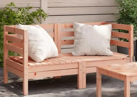 Canapele colțar de grădină, 2 buc., lemn masiv de douglas - 1/5