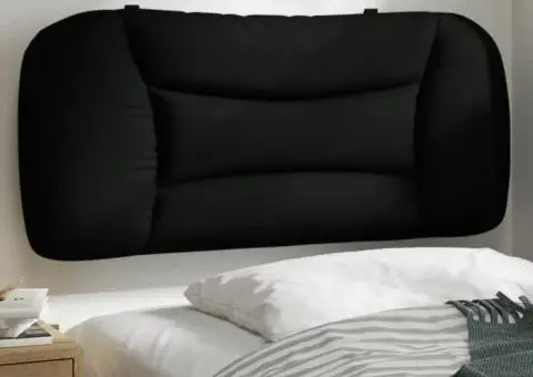 Pernă pentru tăblie de pat, negru, 80 cm, material textil - 1/5