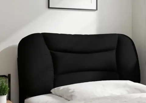 Pernă pentru tăblie de pat, negru, 80 cm, material textil - 3/5