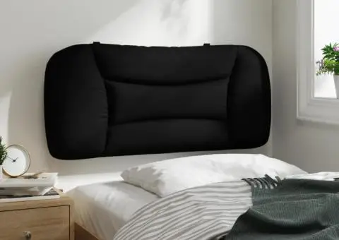 Pernă pentru tăblie de pat, negru, 80 cm, material textil - 4/5