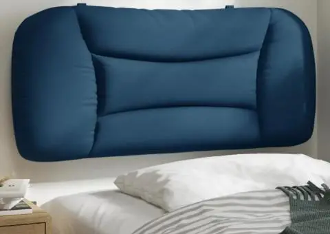 Pernă pentru tăblie de pat, albastru, 80 cm, material textil - 1/5