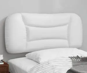 vidaXL Pernă pentru tăblie pat, alb, 80 cm, piele artificială