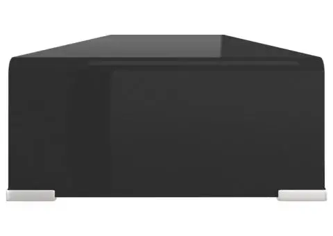 Stand TV/Suport monitor, sticlă, 110x30x13 cm, negru - 4/5