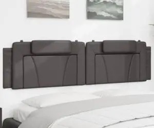 vidaXL Pernă pentru tăblie, gri, 200 cm, piele artificială