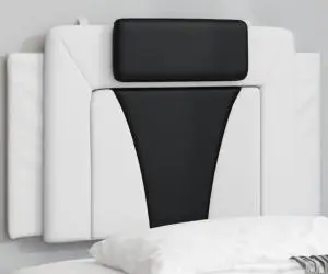 vidaXL Pernă pentru tăblie pat, alb și negru, 80 cm, piele artificială